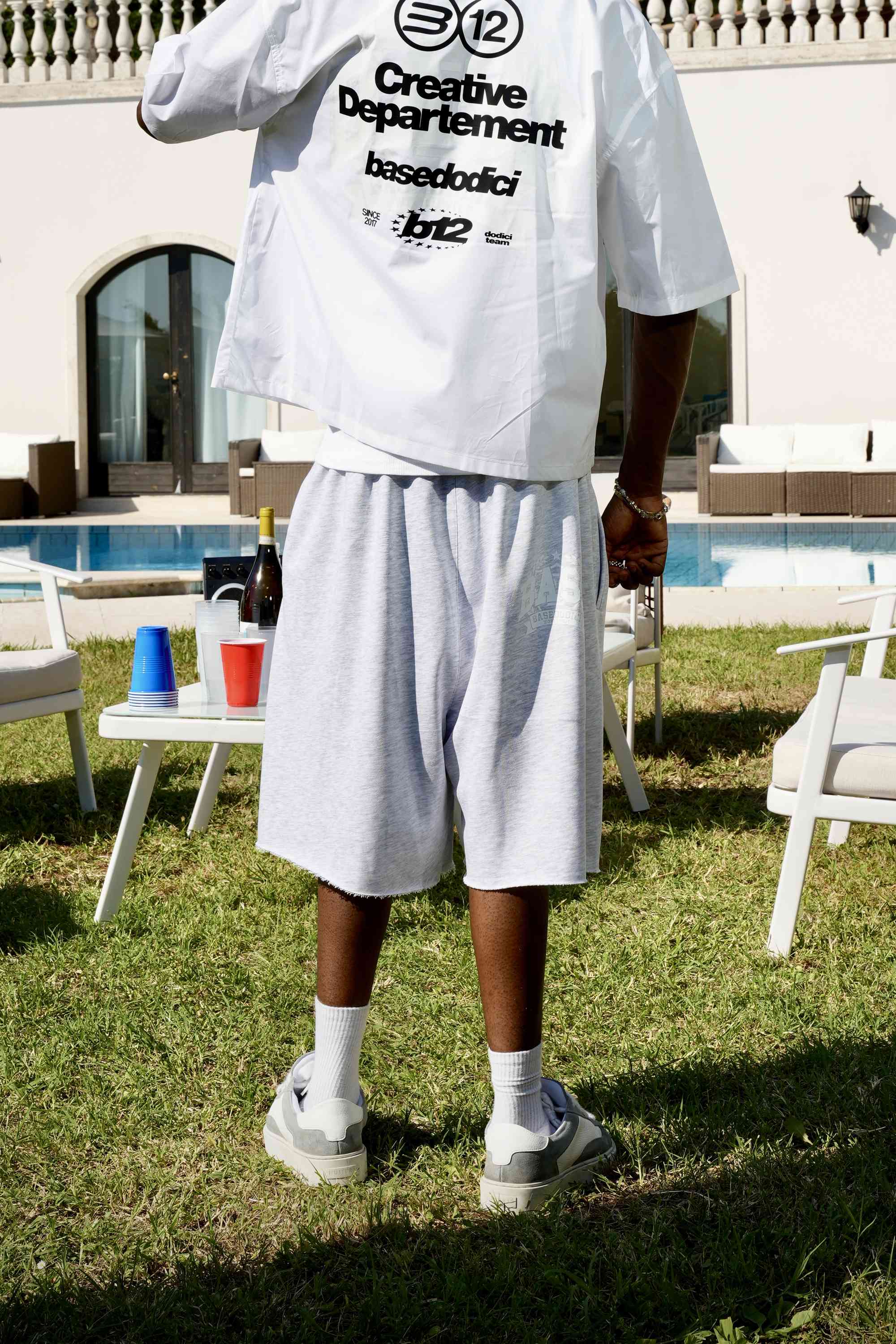 Fleece Jorts "SUMMER CLUB" BASE Grey