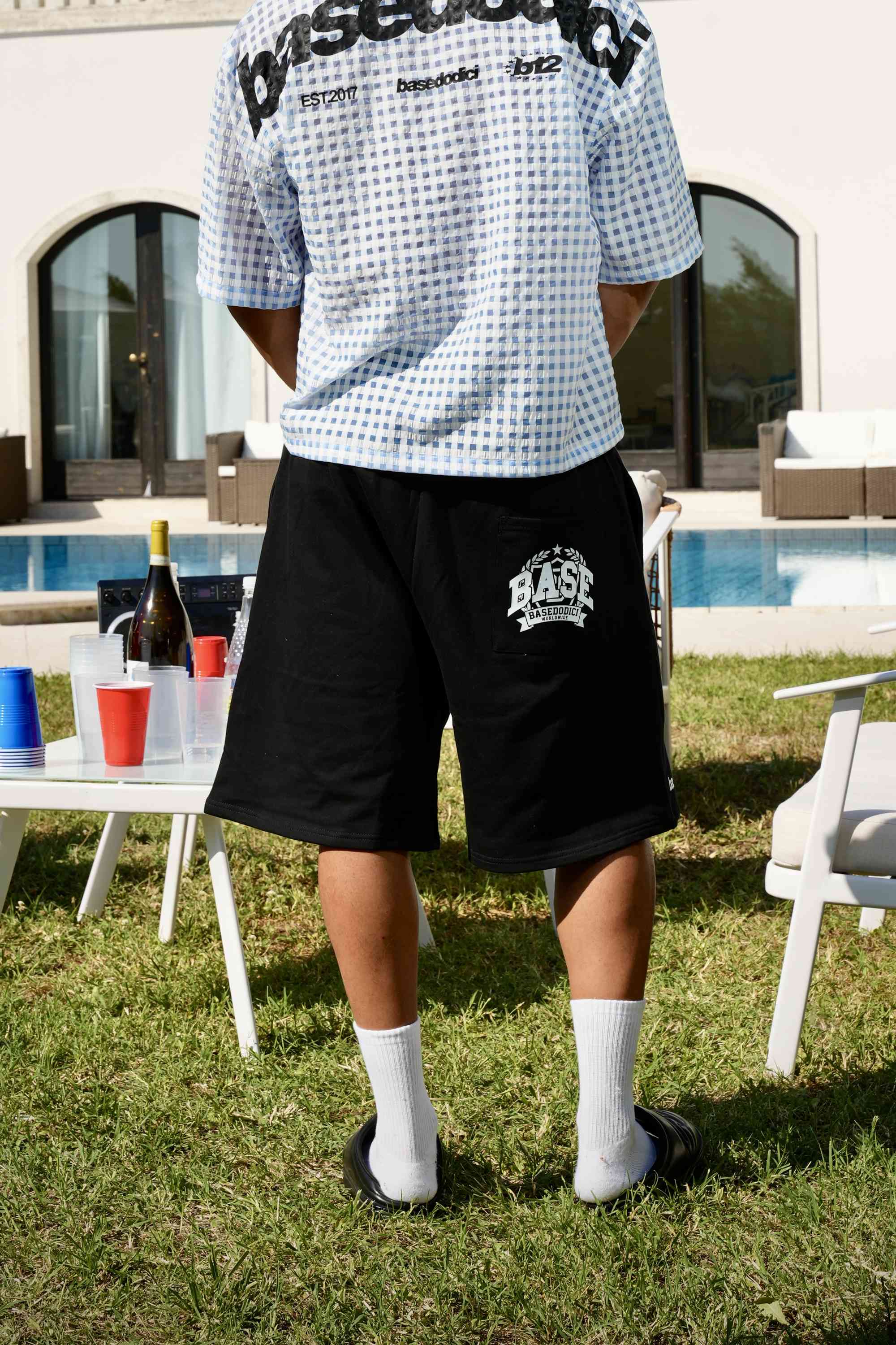 Fleece Jorts "SUMMER CLUB" BASE Black