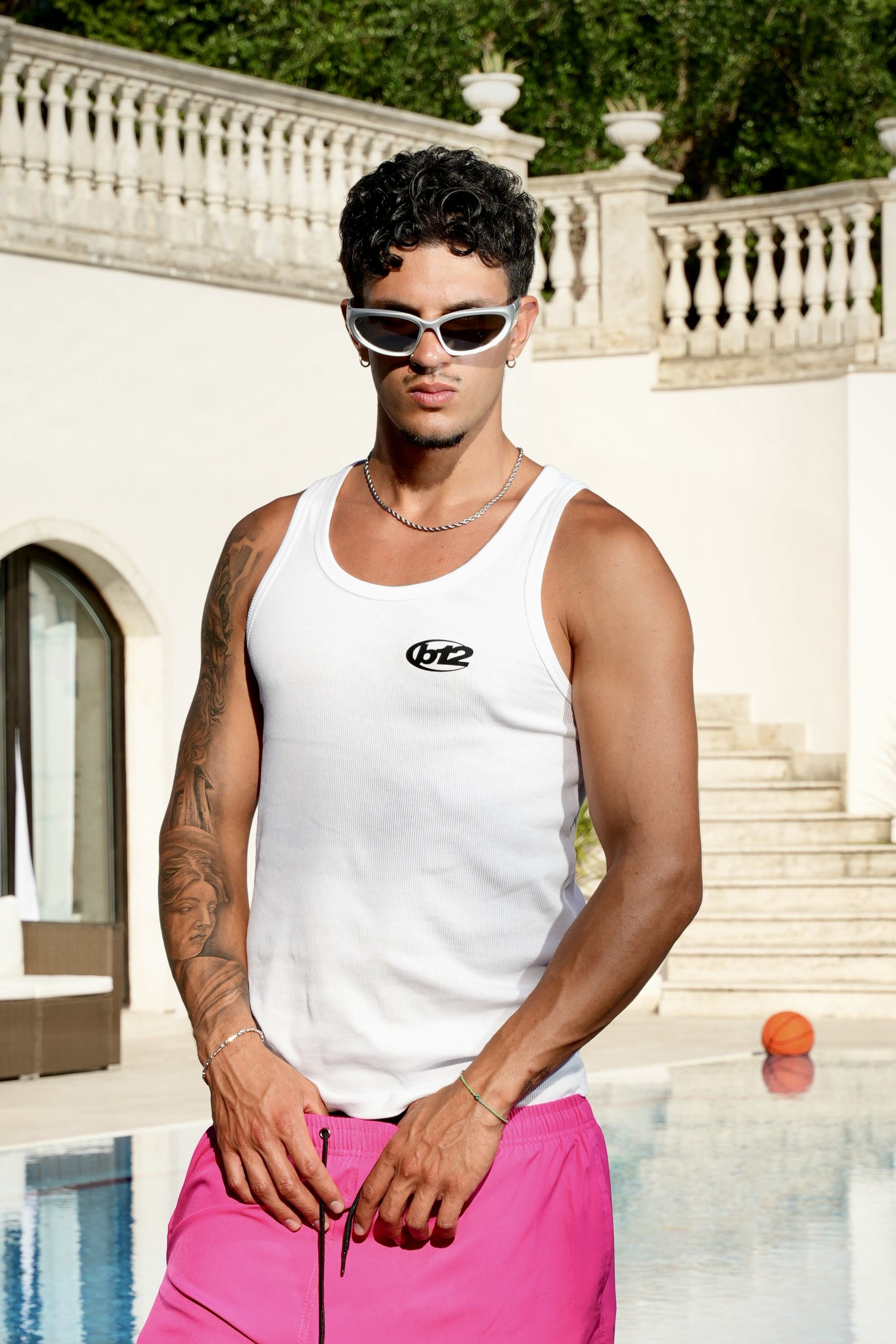Tank "SUMMER CLUB" Logo White/Black