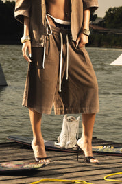 Jorts "RIVIERA" Logo Brown/White