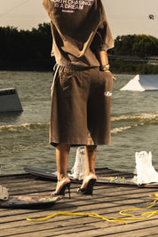 Jorts "RIVIERA" Logo Brown/White
