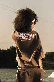 Zip Shirt "RIVIERA" OnlyThing Brown/Pink