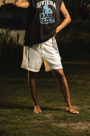 Fleece Jorts Mesh "RIVIERA" logo White