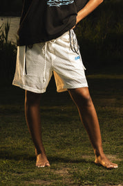 Fleece Jorts Mesh "RIVIERA" logo White