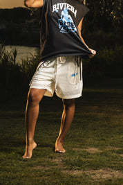 Fleece Jorts Mesh "RIVIERA" logo White