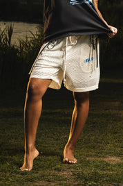 Fleece Jorts Mesh "RIVIERA" logo White