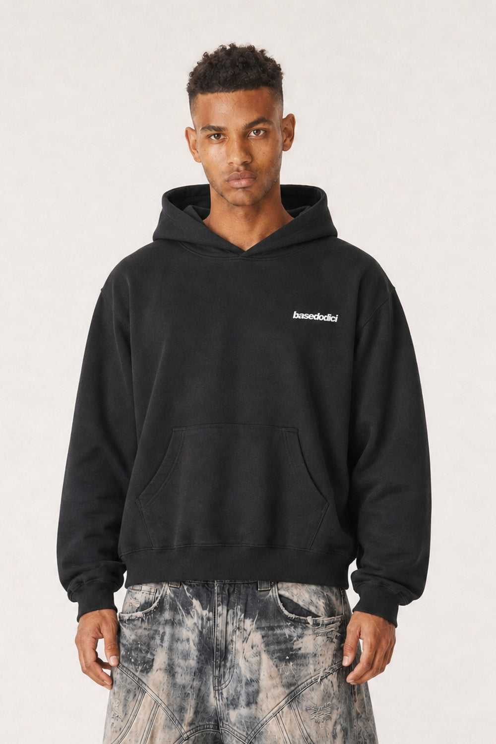 Hoodie "4PLAYERS" Back 12 Black/CamoGreen