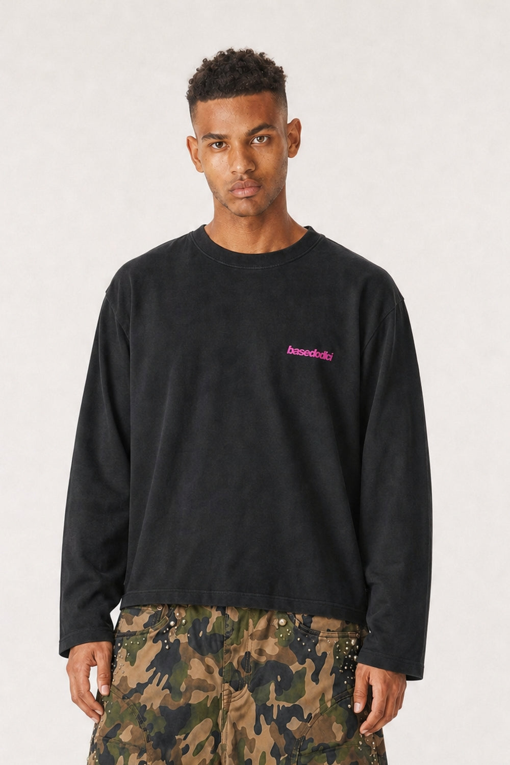Longsleeve "4PLAYERS" BackLogo 12 Black/GlitterPink