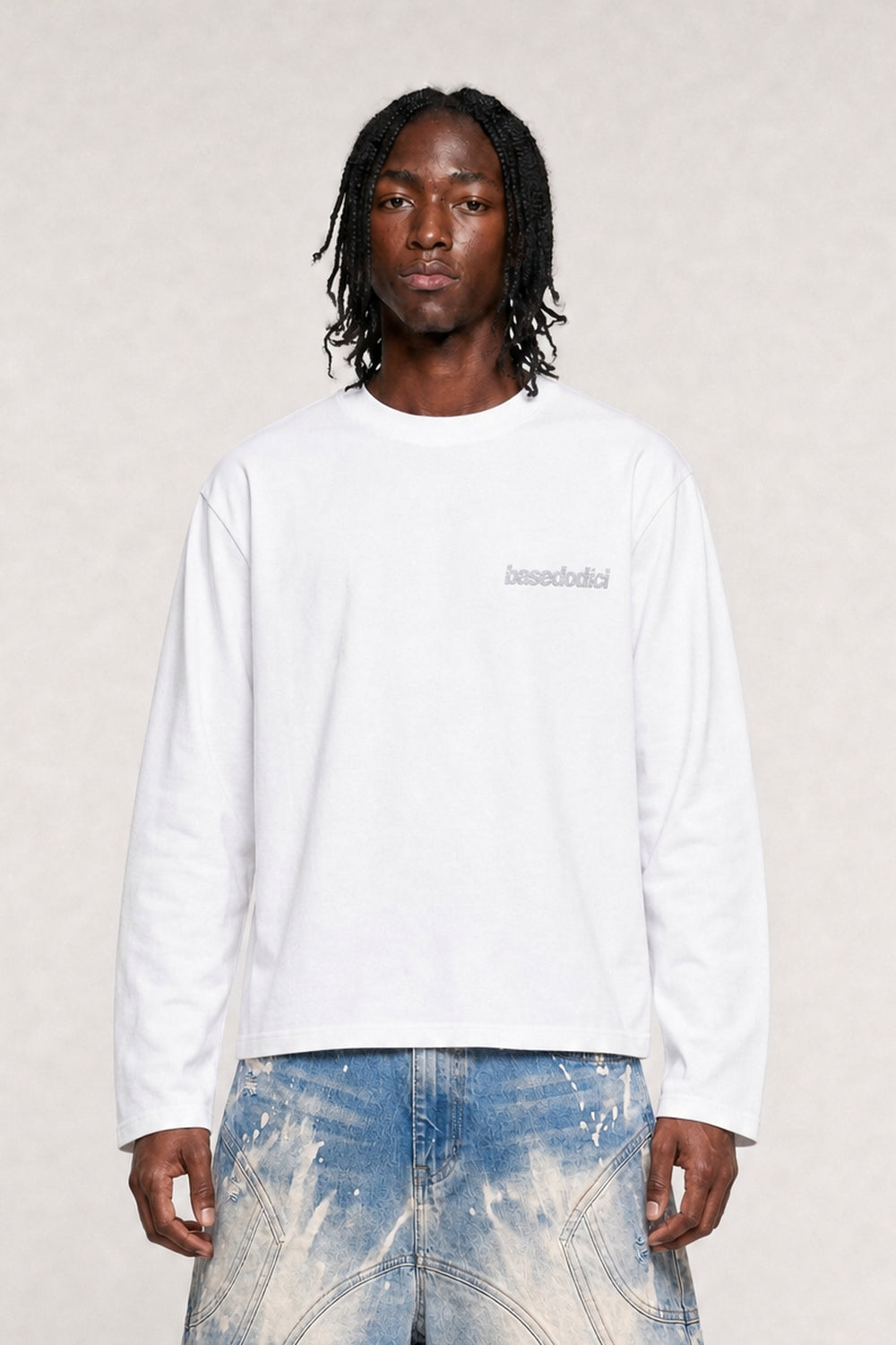 Longsleeve "4PLAYERS" BackLogo 12 White/Glitter