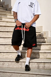 Fleece Jorts "SUMMER CLUB" Dodici Black/Red