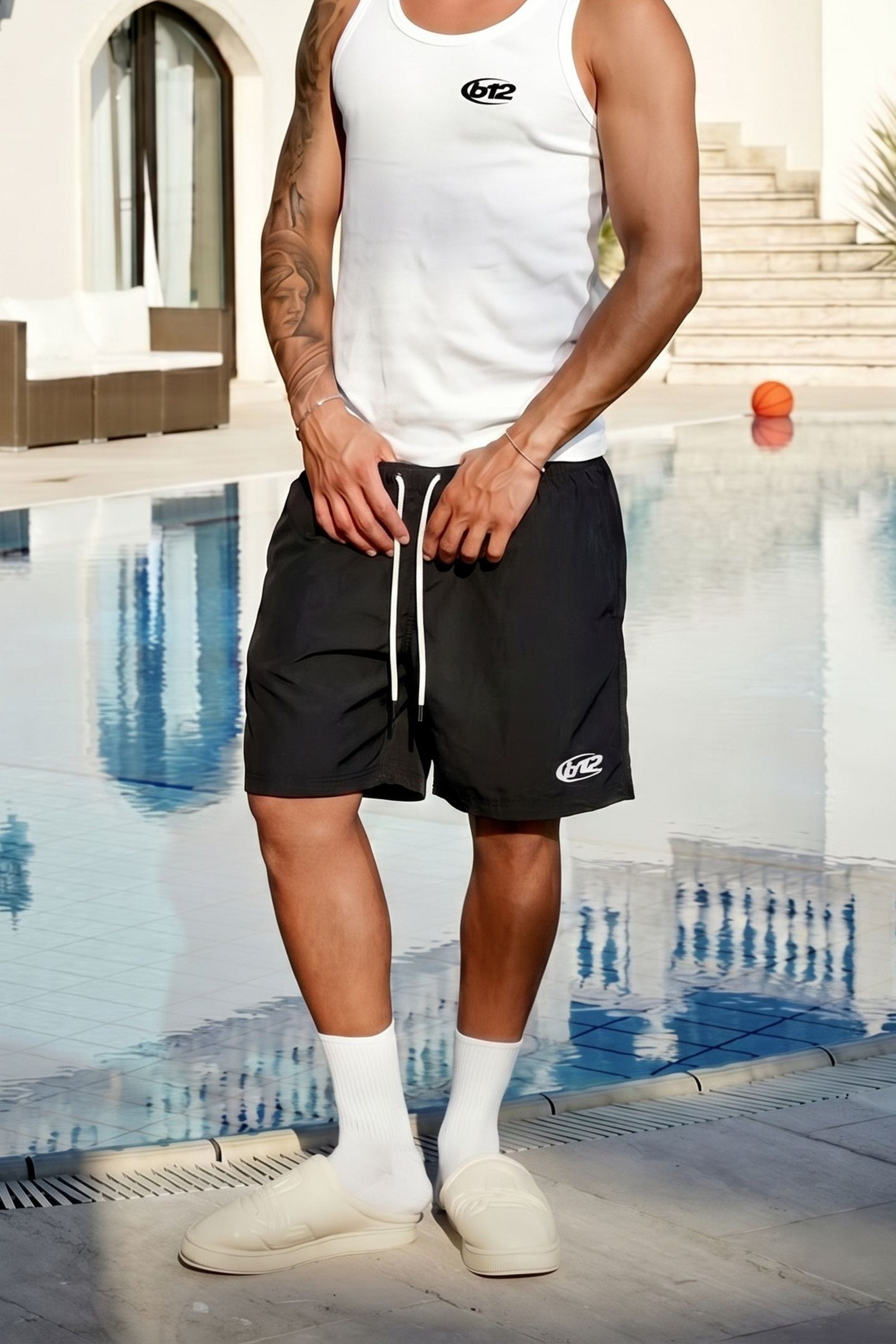 Swim Short "SUMMER CLUB" Logo Black