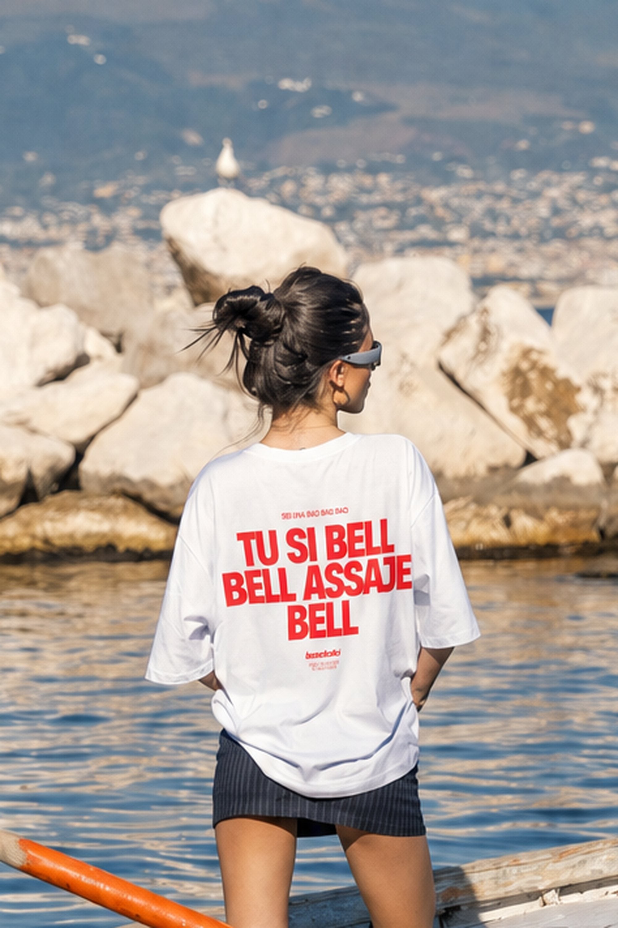 T-Shirt "AMMO COUTURE" TU SI BELL BELL White/Red