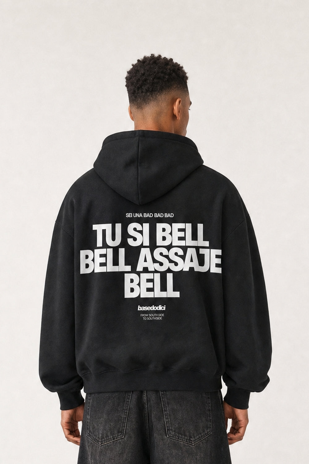 Hoodie "VIRAL EDIT" TU SI BELL BELL Black/White