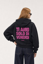Hoodie "VIRAL EDIT" TiAmoVenerdì Black/GlitterPink