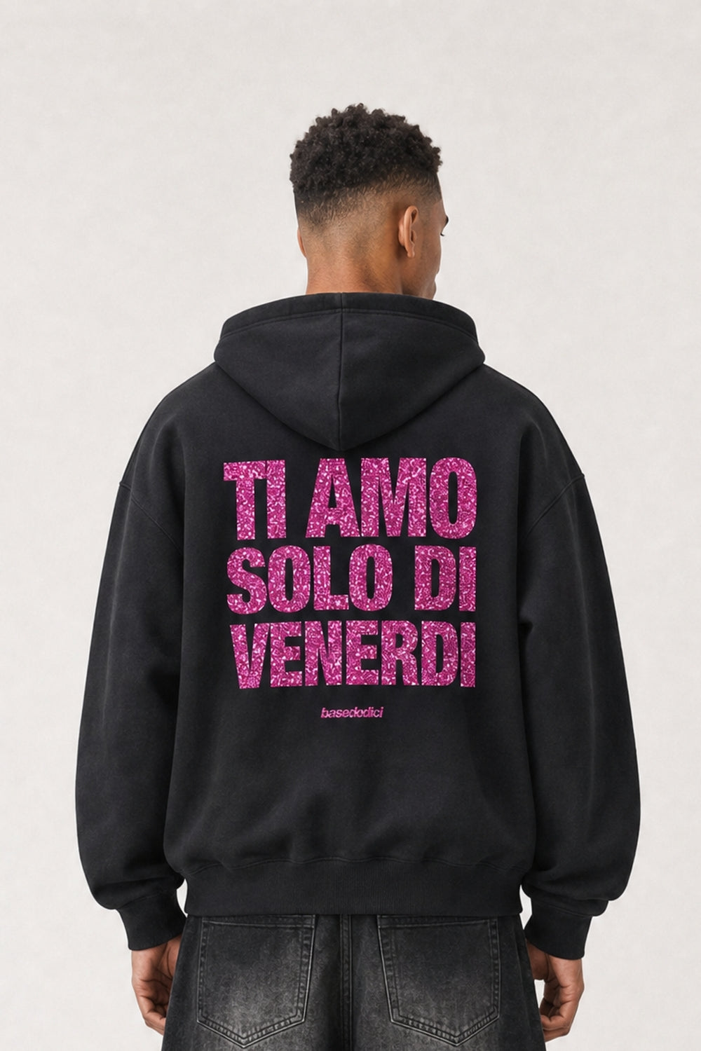 Hoodie "VIRAL EDIT" TiAmoVenerdì Black/GlitterPink