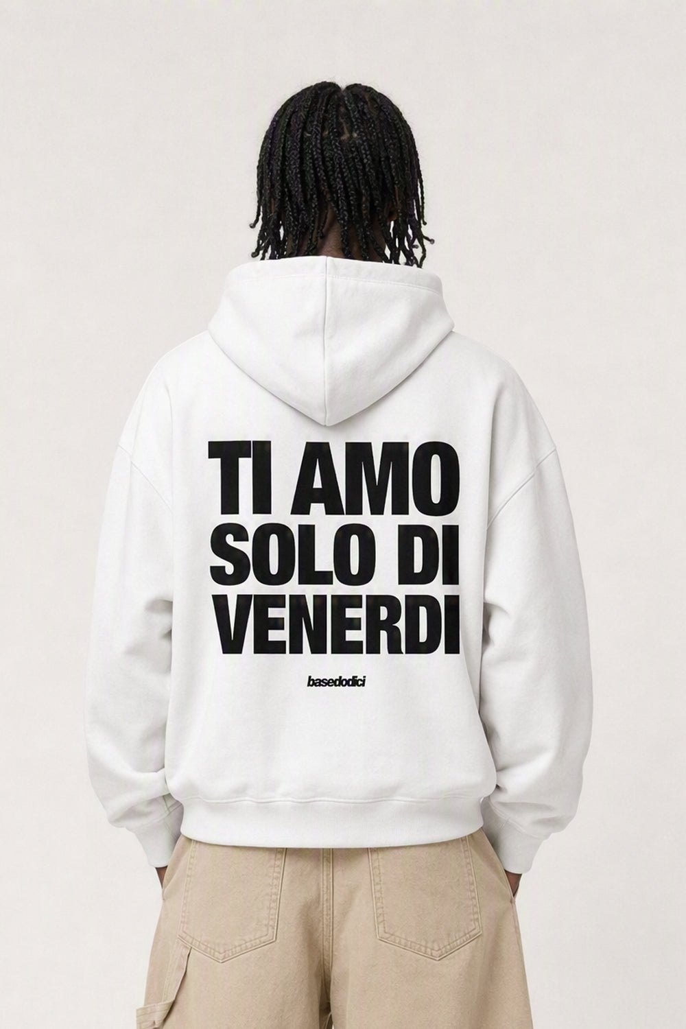 Hoodie "VIRAL EDIT" TiAmoVenerdì White/Black