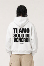 Hoodie "VIRAL EDIT" TiAmoVenerdì White/Black