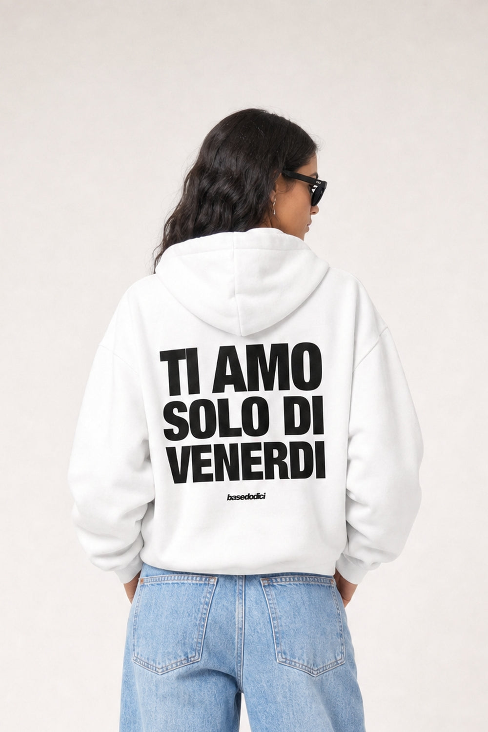 Hoodie "VIRAL EDIT" TiAmoVenerdì White/Black