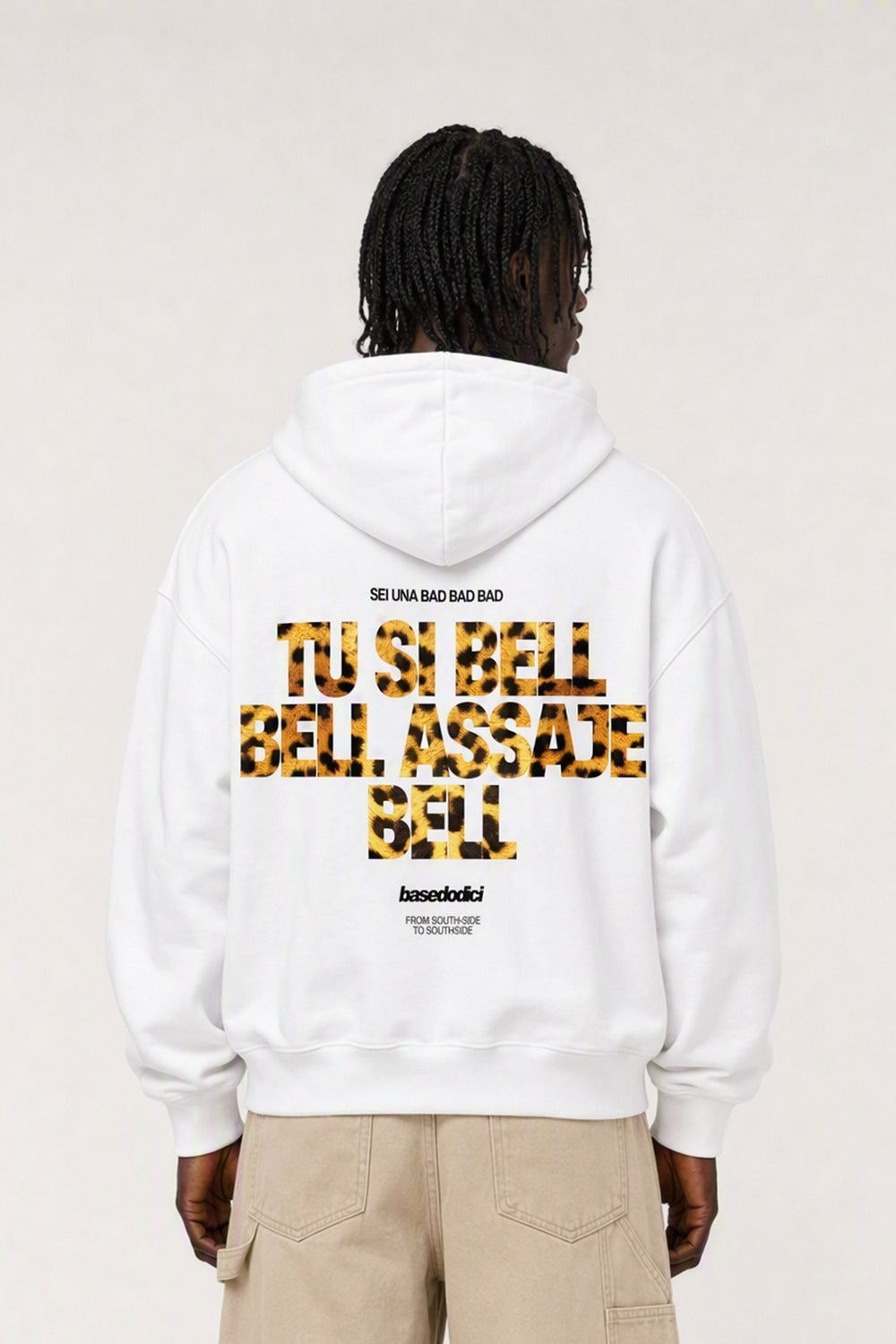 Hoodie "VIRAL EDIT" TU SI BELL BELL White/Animalier