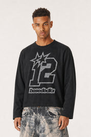 Longsleeve "4PLAYERS" FrontLogo 12 Black/Glitter
