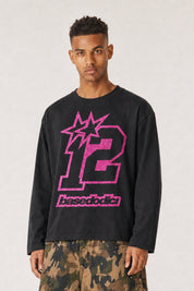 Longsleeve "4PLAYERS" FrontLogo 12 Black/GlitterPink