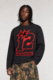 Longsleeve "4PLAYERS" FrontLogo 12 Black/RedPuffy