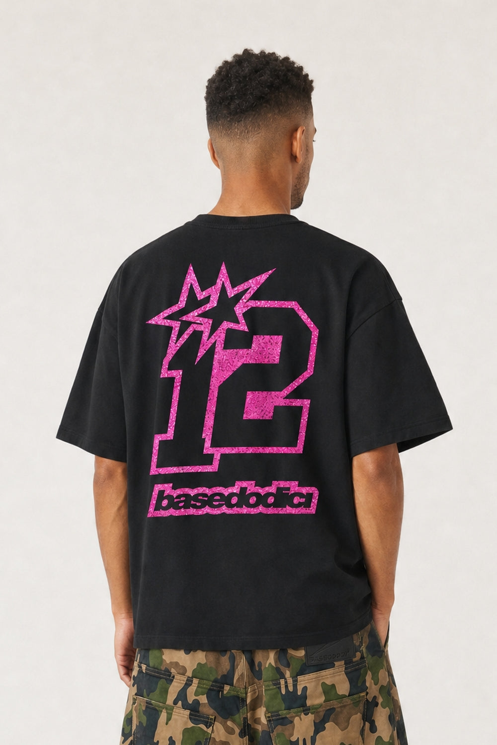 T-Shirt "4PLAYERS" BackLogo 12 Black/GlitterPink