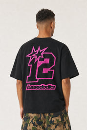 T-Shirt "4PLAYERS" BackLogo 12 Black/GlitterPink