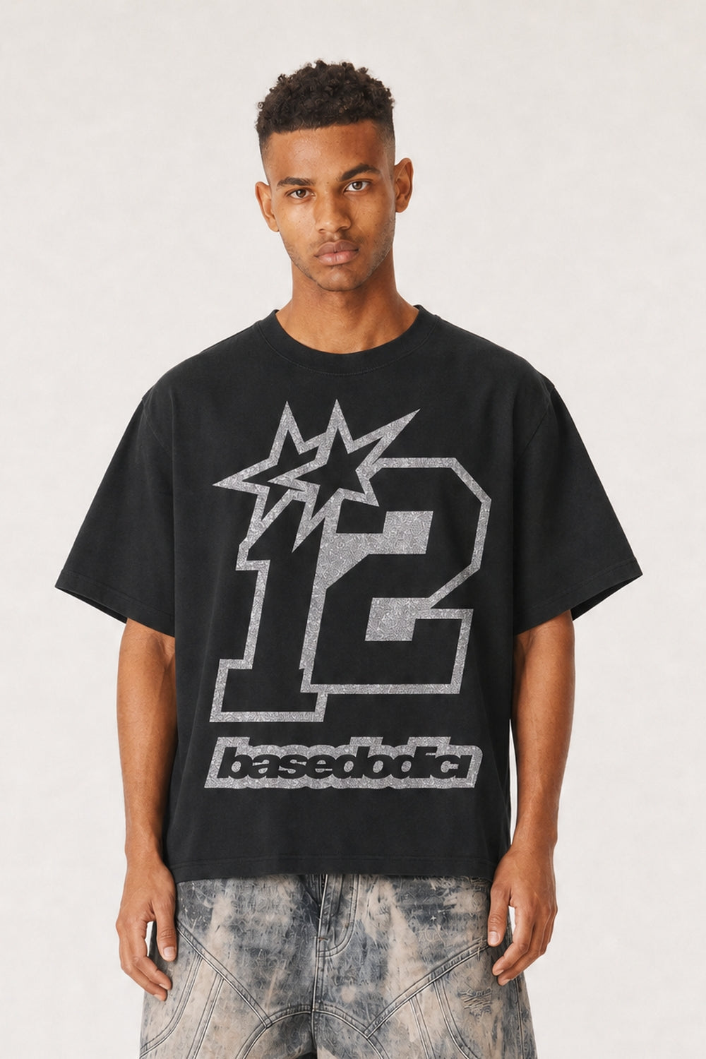 T-Shirt "4PLAYERS" FrontLogo 12 Black/Glitter