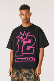 T-Shirt "4PLAYERS" FrontLogo 12 Black/GlitterPink