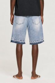 Jorts "CRUEL SEASON" Front Logo Bleached Blue