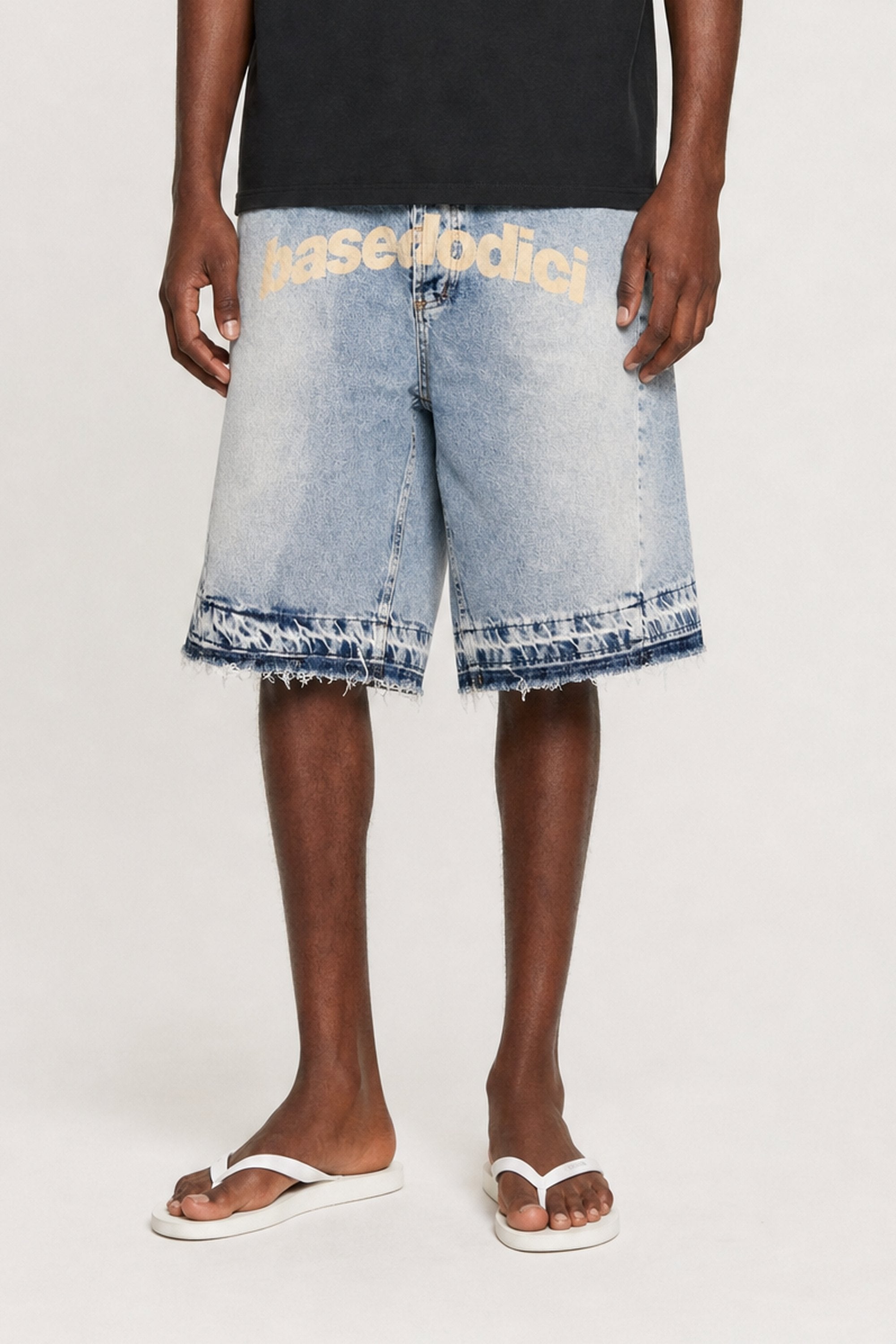 Jorts "CRUEL SEASON" Front Logo Bleached Blue