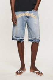 Jorts "CRUEL SEASON" Front Logo Bleached Blue