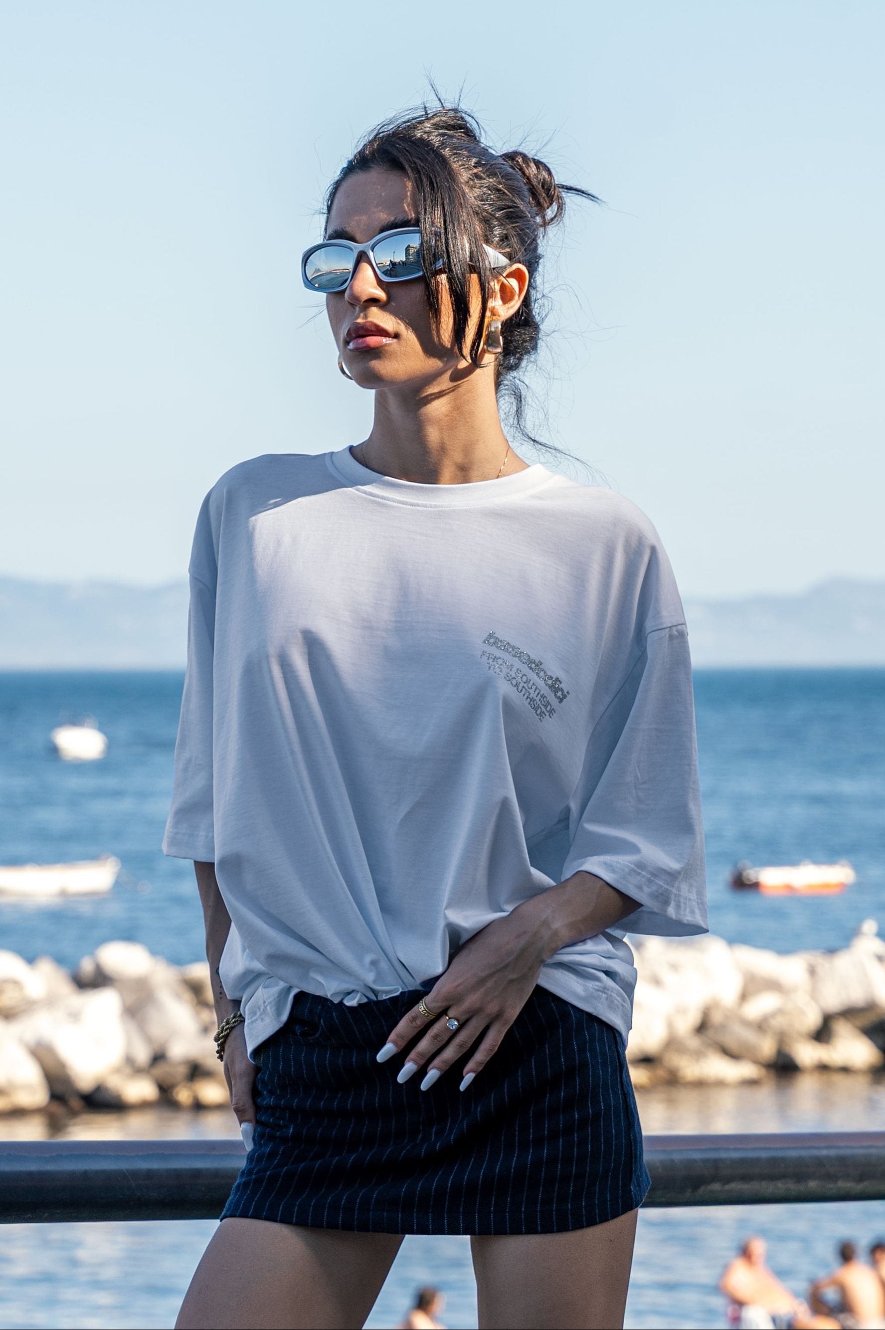 T-Shirt "VIRAL EDIT" TU SI BELL BELL White/Glitter