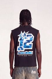 Tank "4PLAYERS" Back 12 Black/CamoBlue