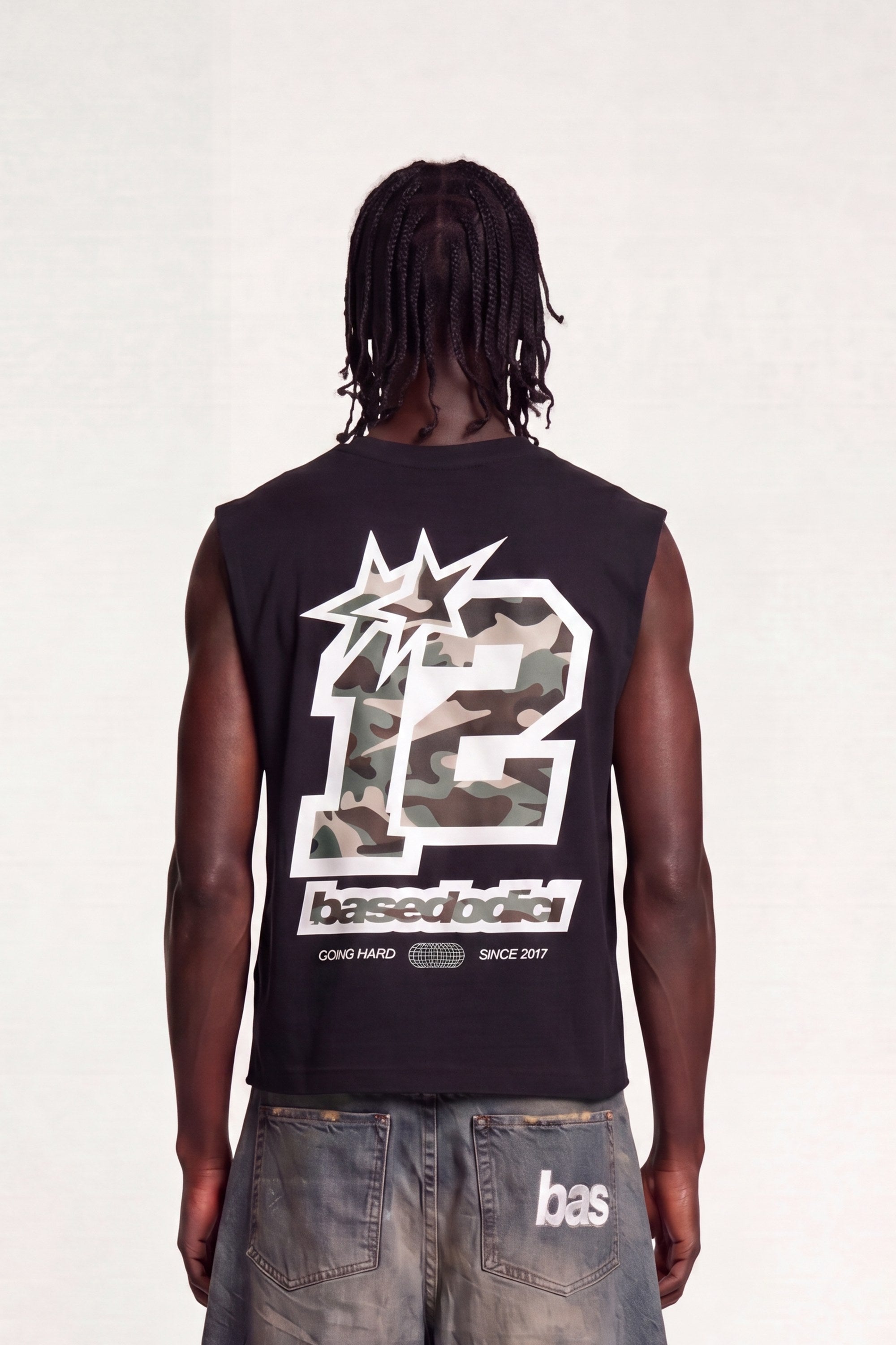 Tank "4PLAYERS" Back 12 Black/CamoGreen