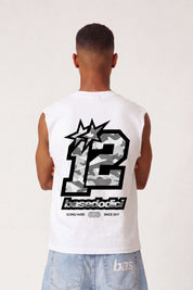 Tank “4PLAYERS” Back 12 White/CamoGrey