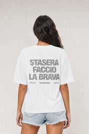 T-Shirt "COPY&PASTE" FaccioLaBrava White/Glitter