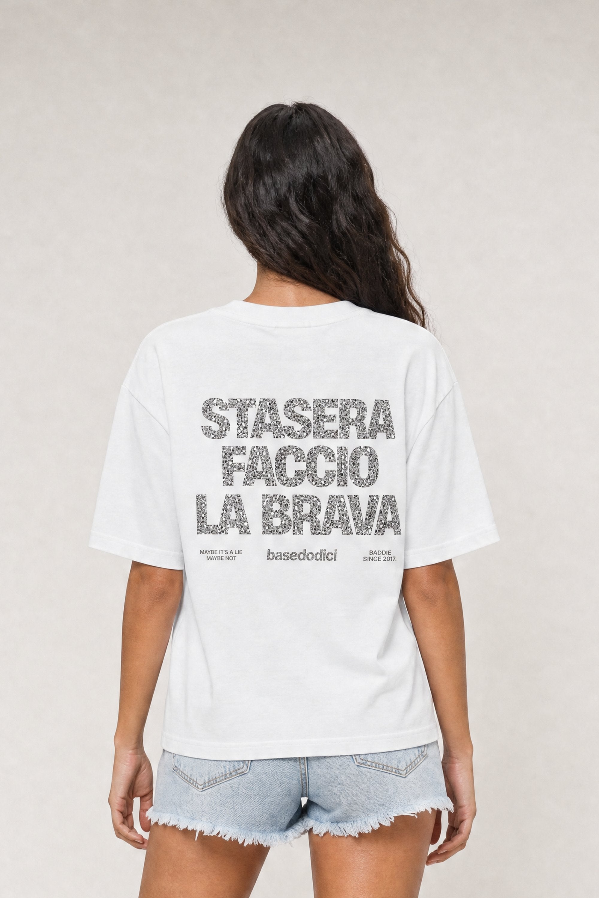 T-Shirt "COPY&PASTE" FaccioLaBrava White/Glitter
