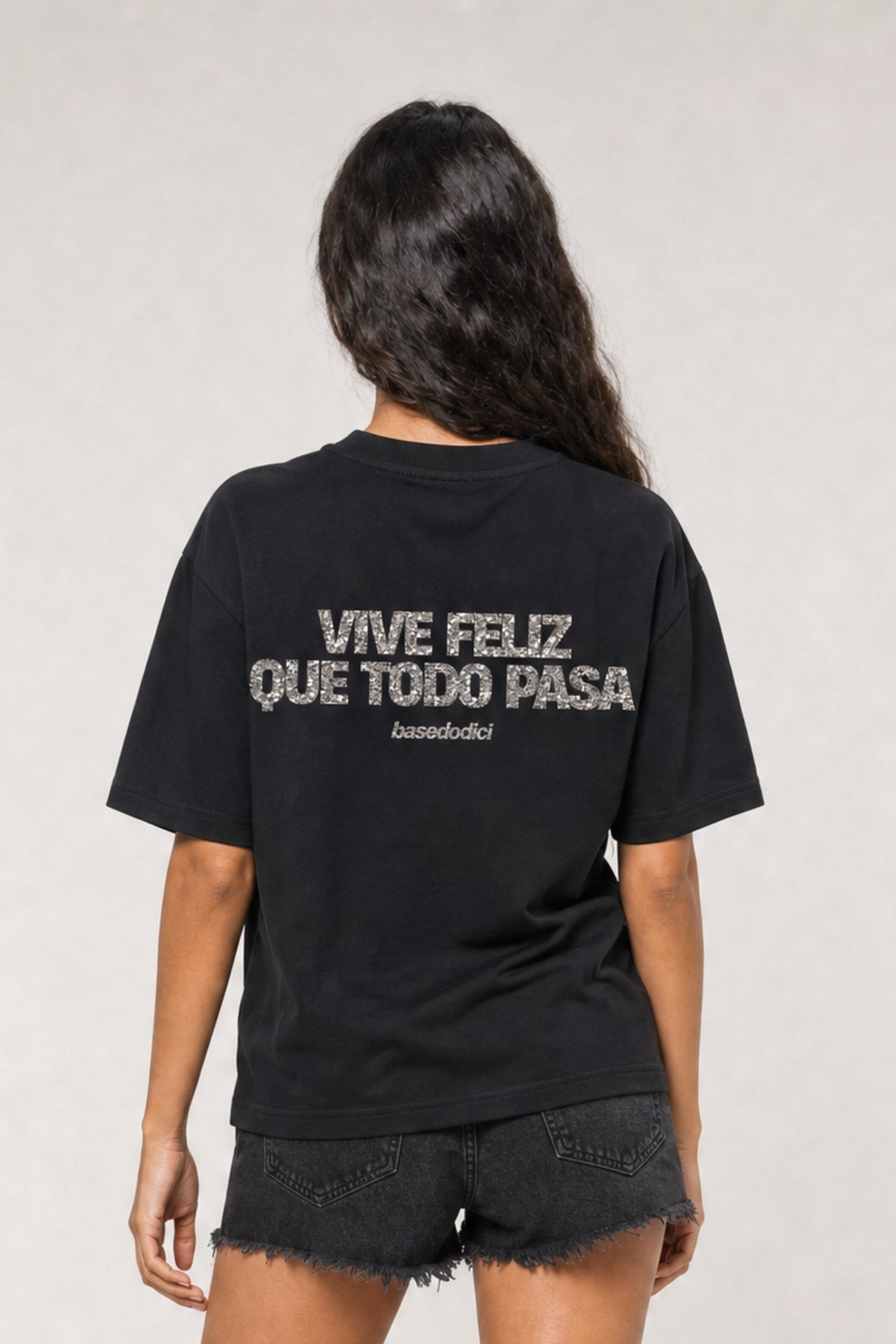 T-Shirt "COPY&PASTE" ViveFeliz Black/Glitter