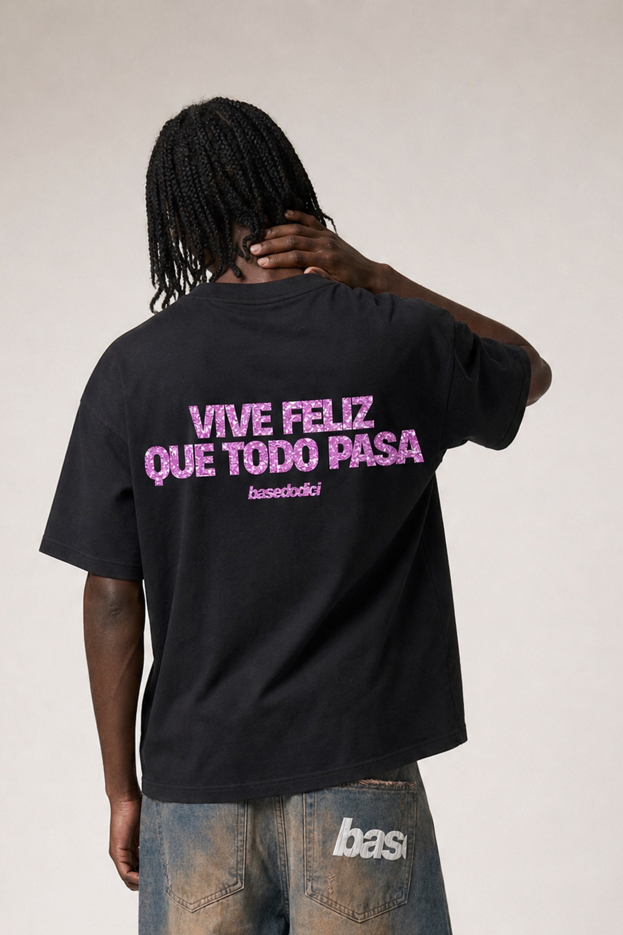 T-Shirt "COPY&PASTE" ViveFeliz Black/GlitterPink