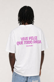 T-Shirt "COPY&PASTE" ViveFeliz White/GlitterPink