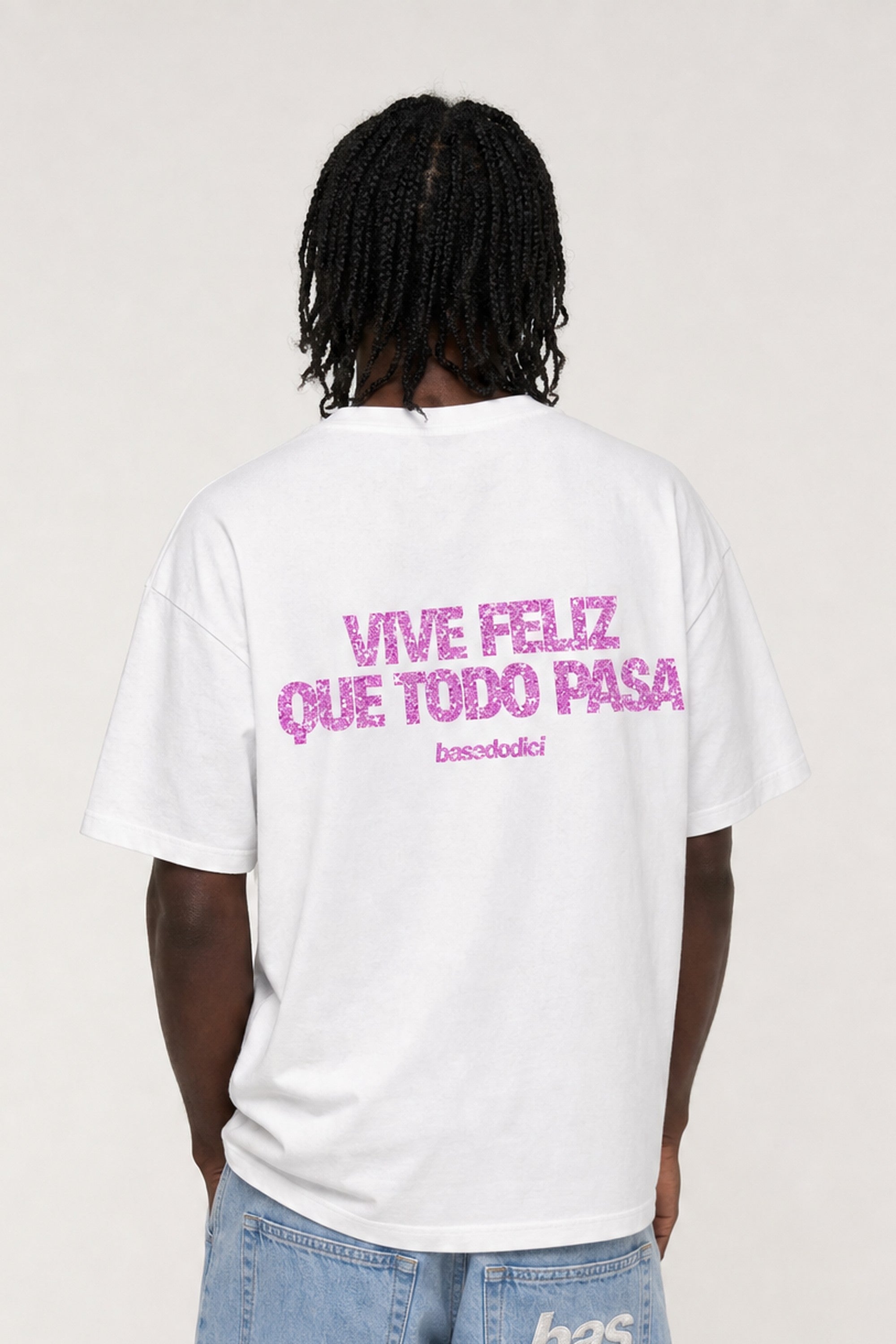 T-Shirt "COPY&PASTE" ViveFeliz White/GlitterPink