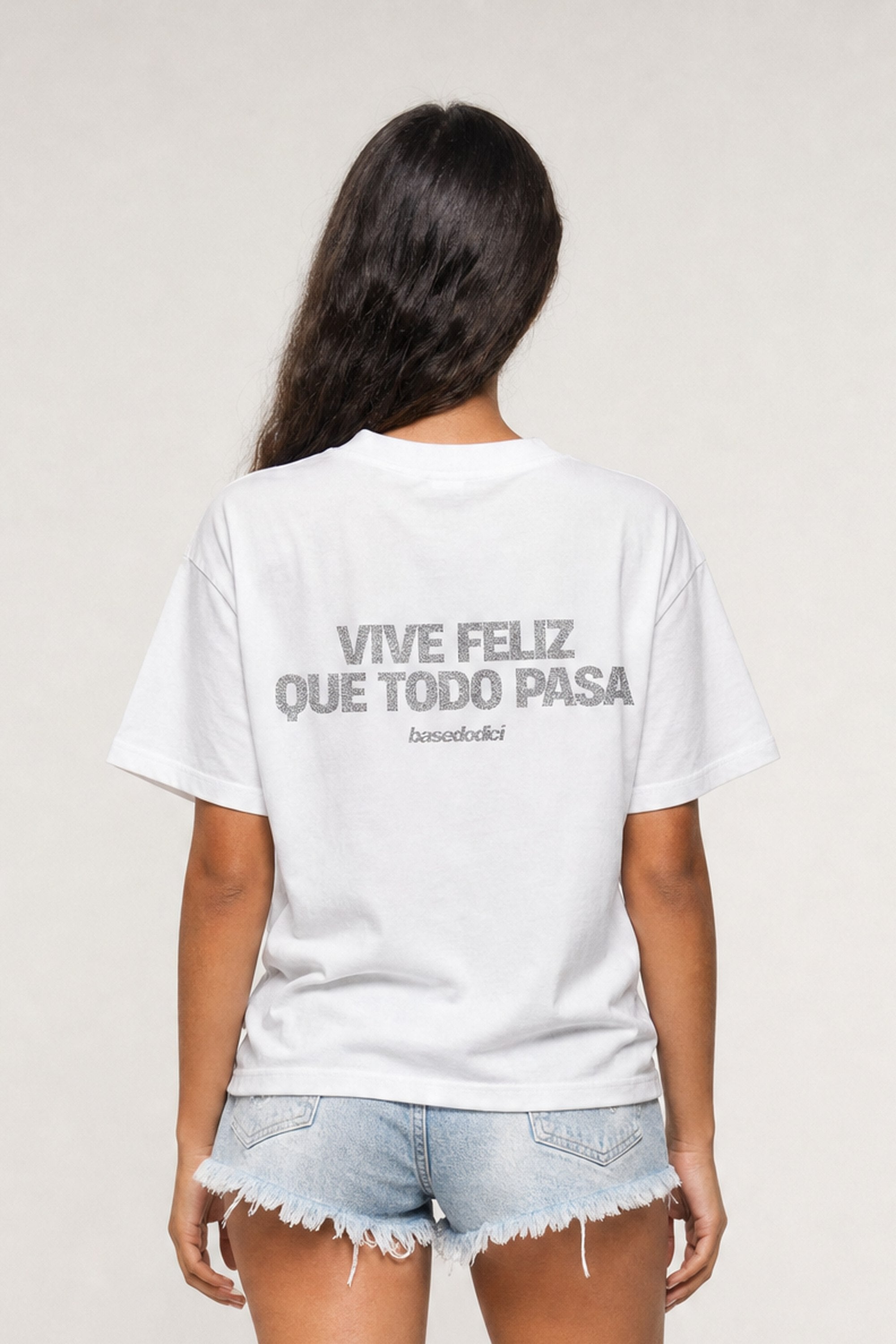 T-Shirt "COPY&PASTE" ViveFeliz White/Glitter