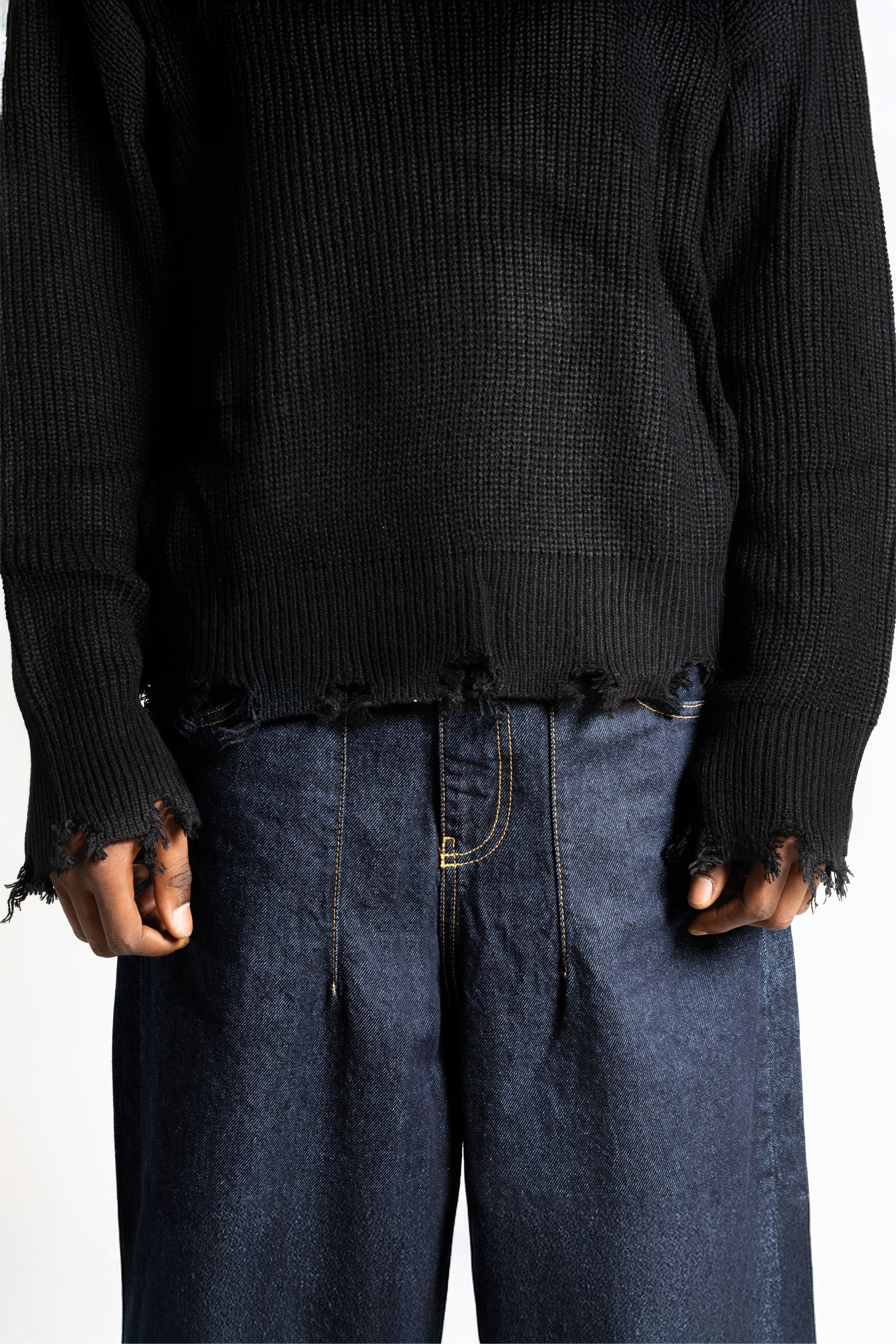 "RUDEBOY LDN" Knitwear Shoulder Logo Black