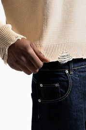 "RUDEBOY LDN" Knitwear Front Logo Cream