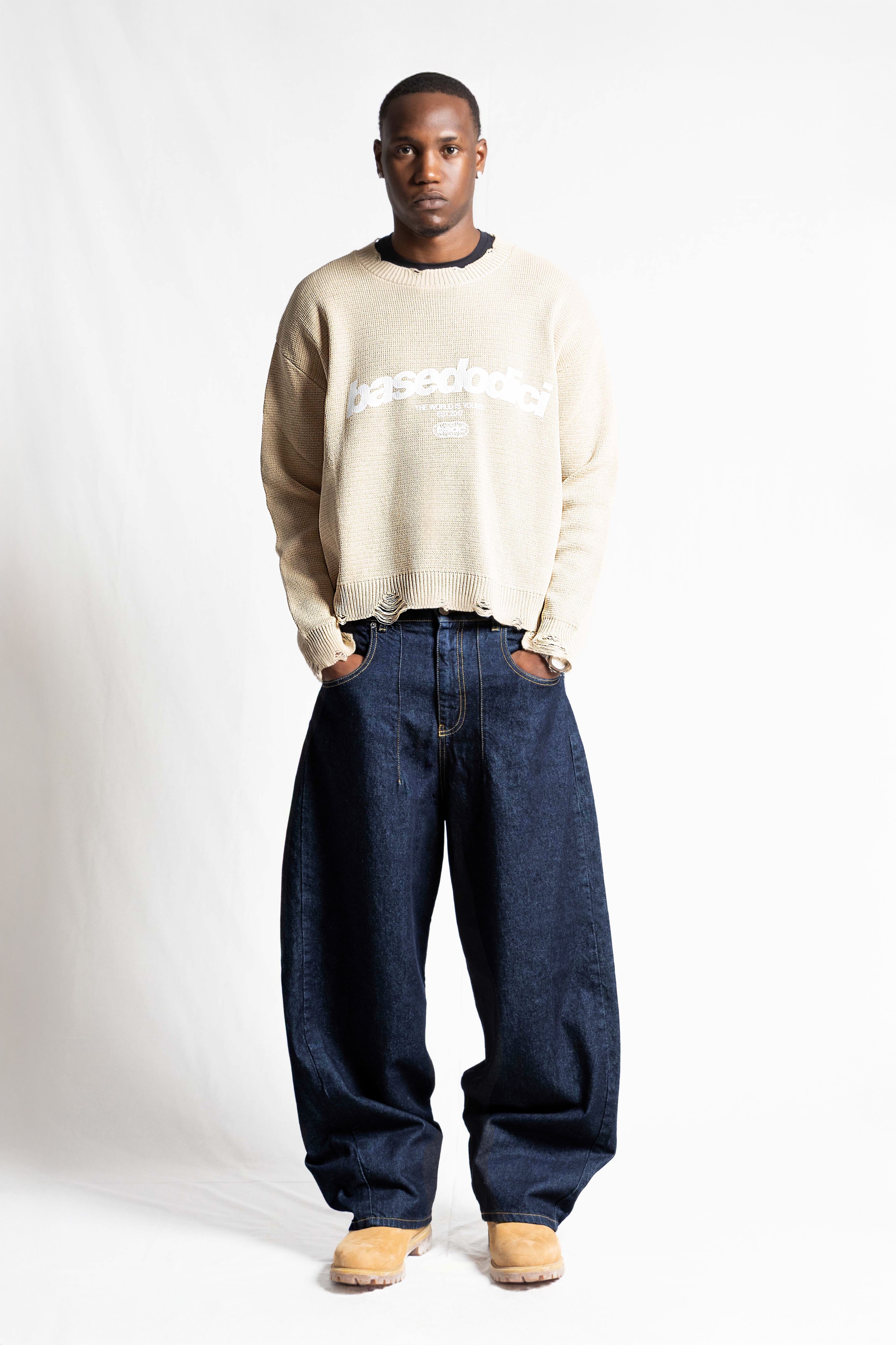 "RUDEBOY LDN" Knitwear Front Logo Cream