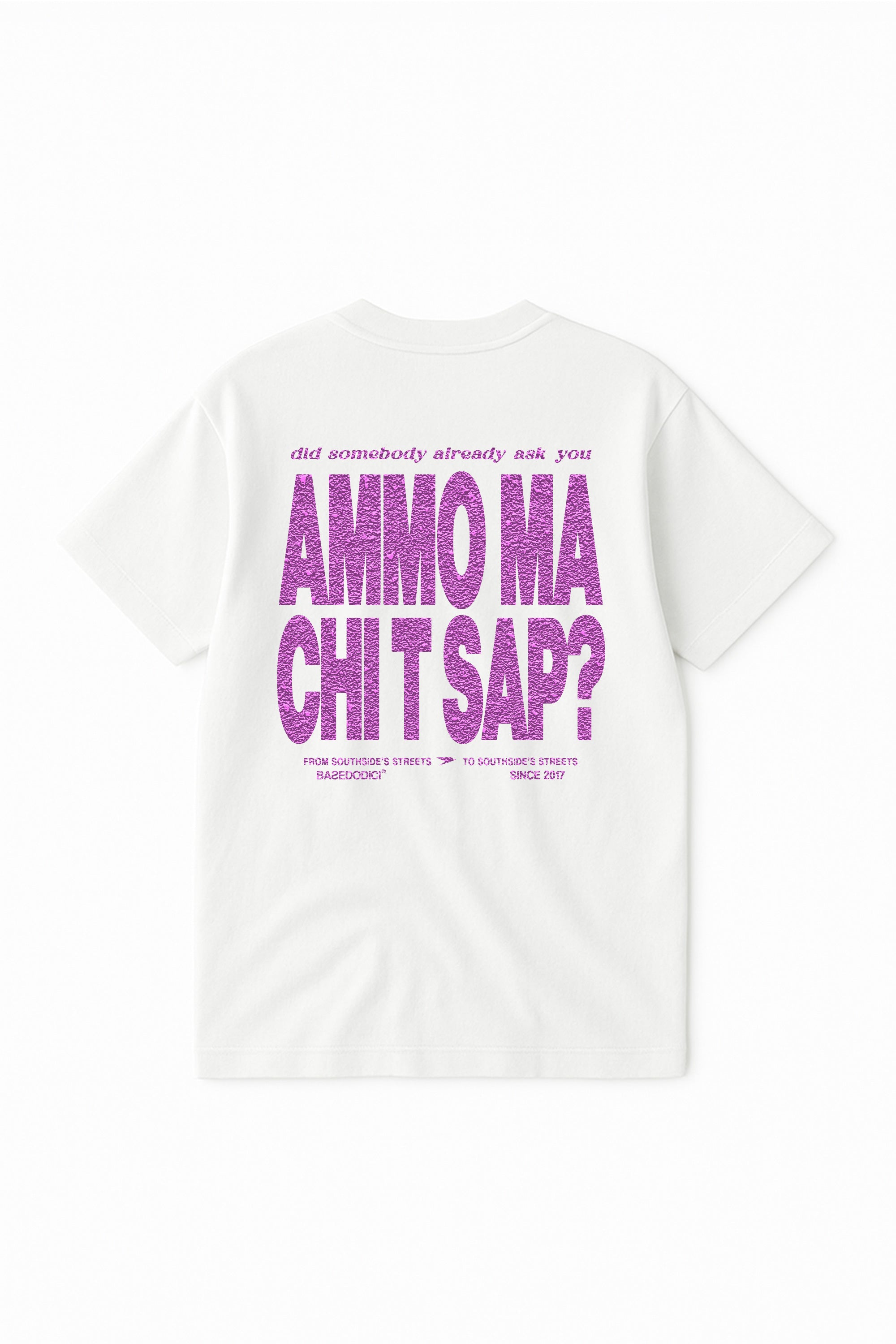 Dress Tee “AMMO” Glitter White/Bubble Pink
