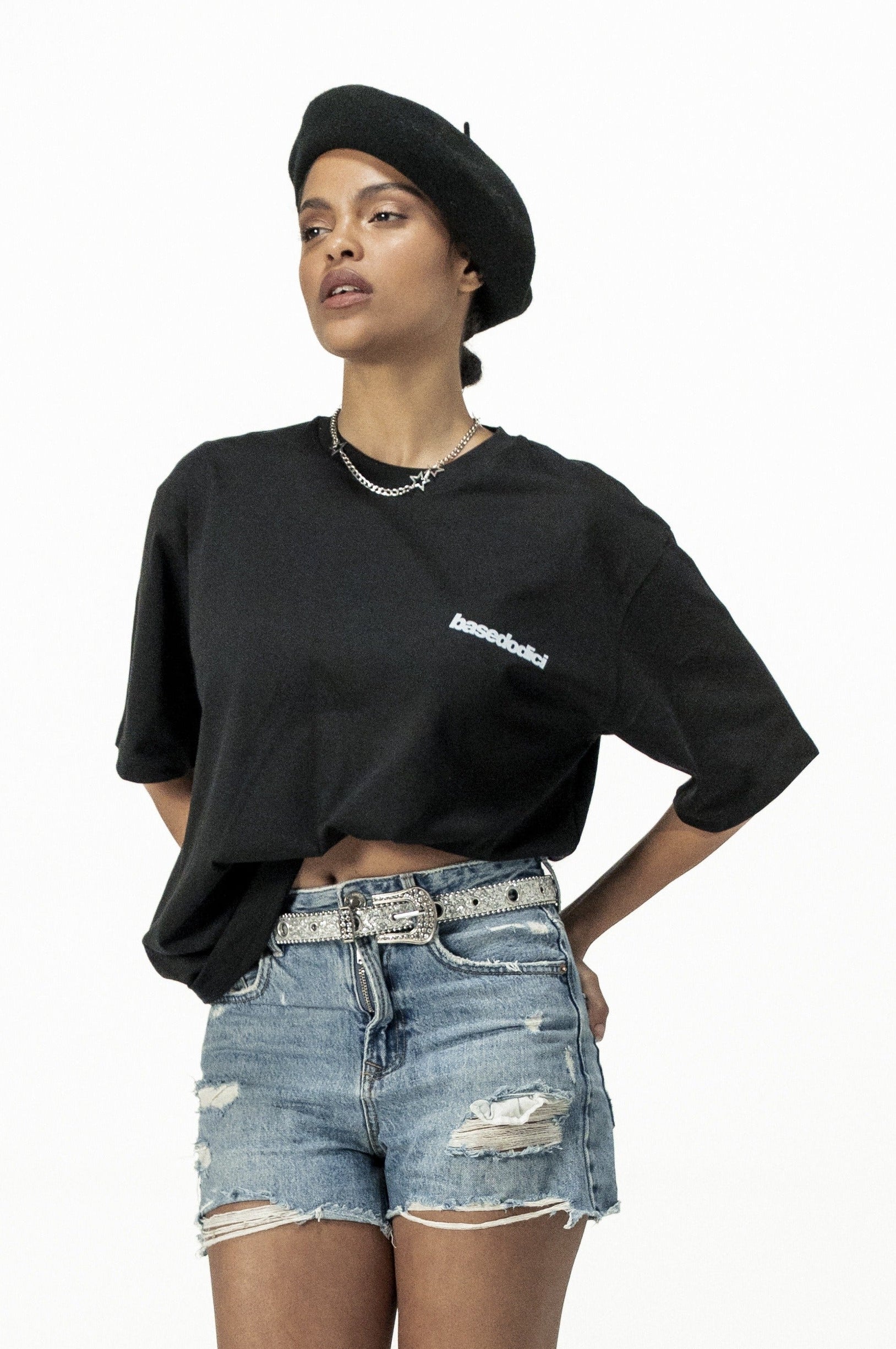 T-Shirt "SANTA" PrettyGirls Black/White