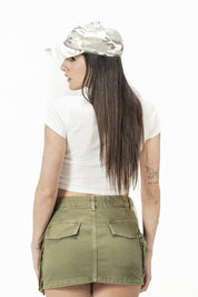 Baby Tee "SANTA" Brunette White